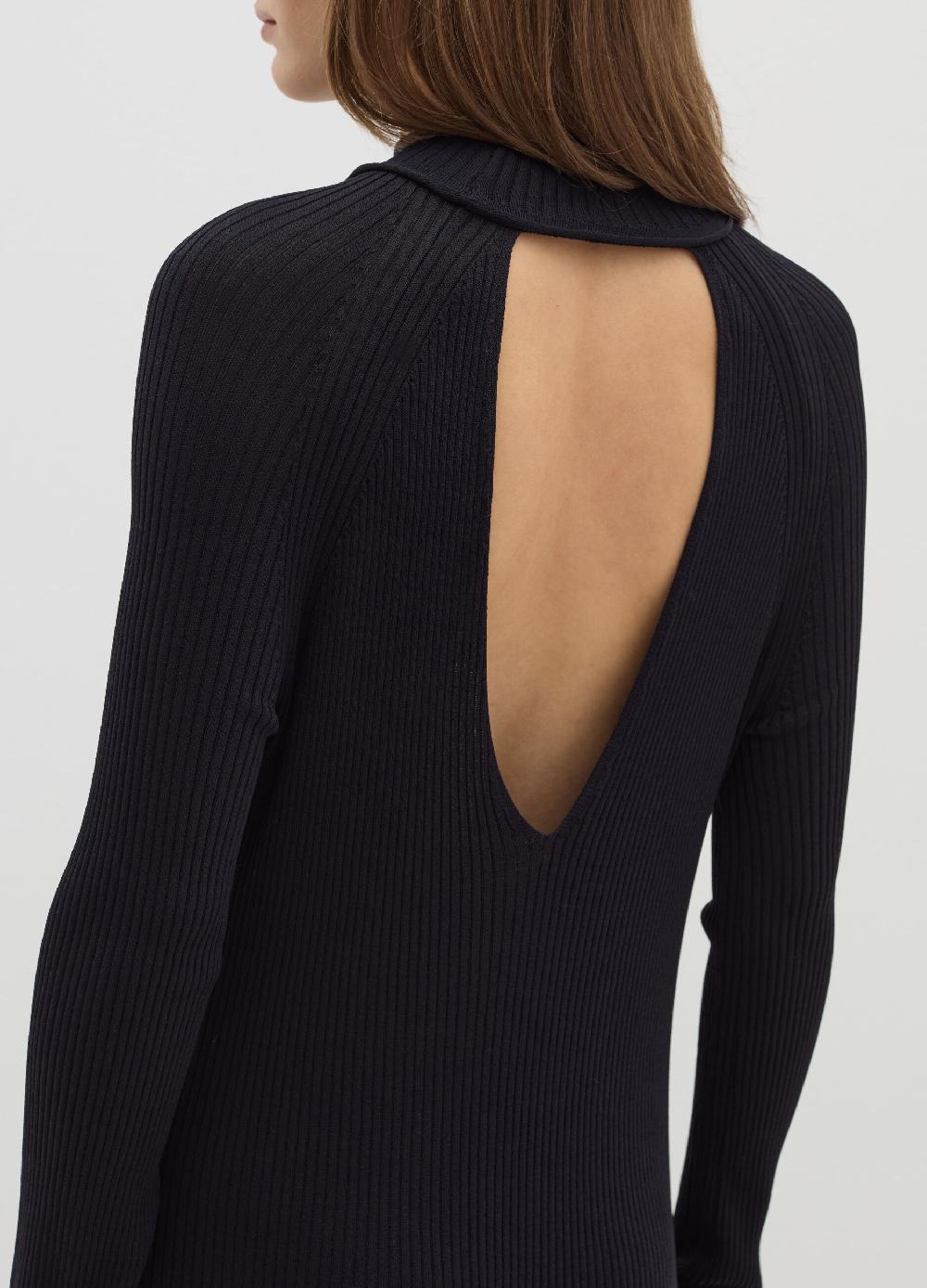 Stefanel Vestito lungo a coste piatte cut out Sconti questo mese