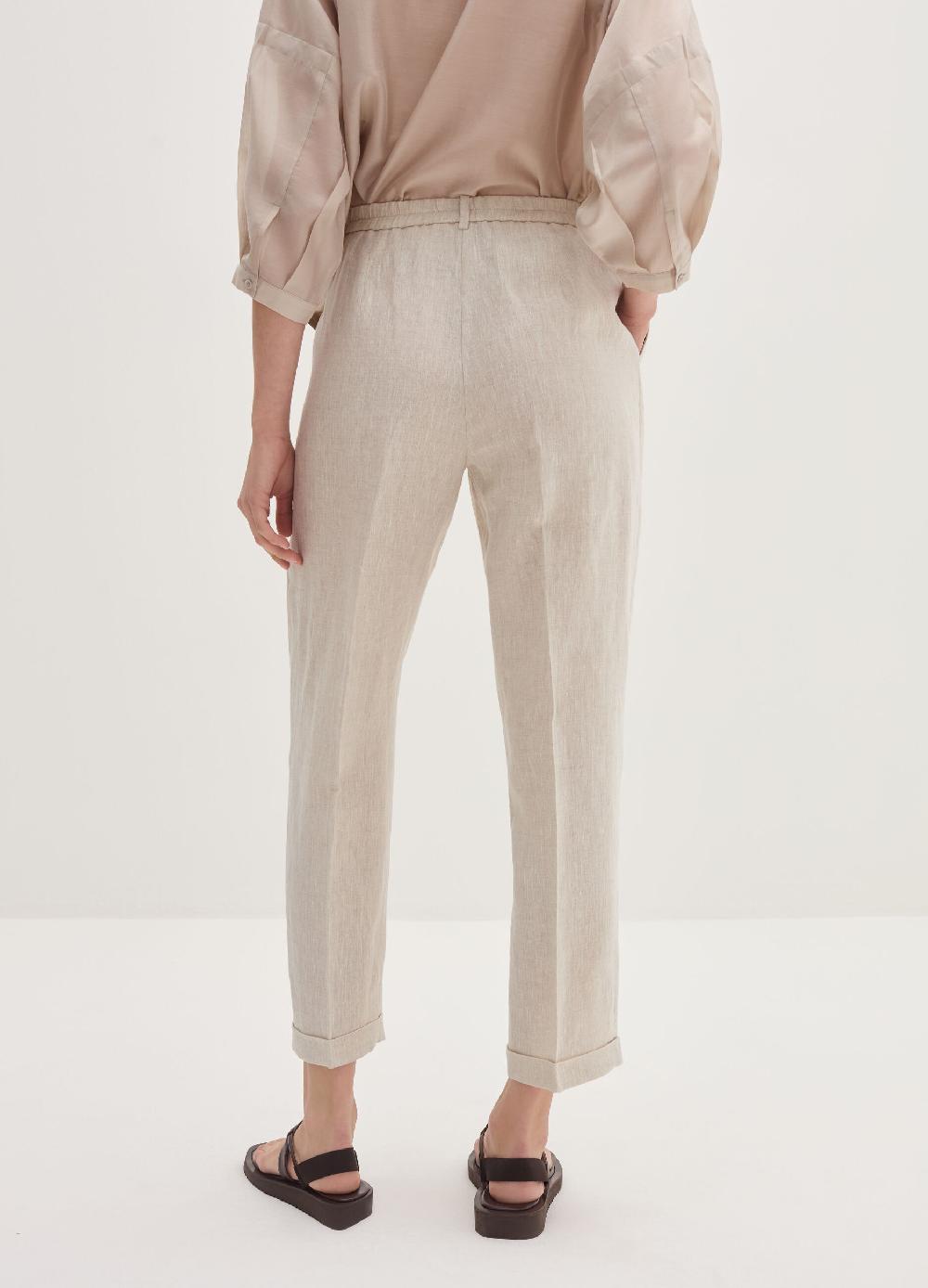 Stefanel Pantalone a sigaretta cropped in lino 2025
