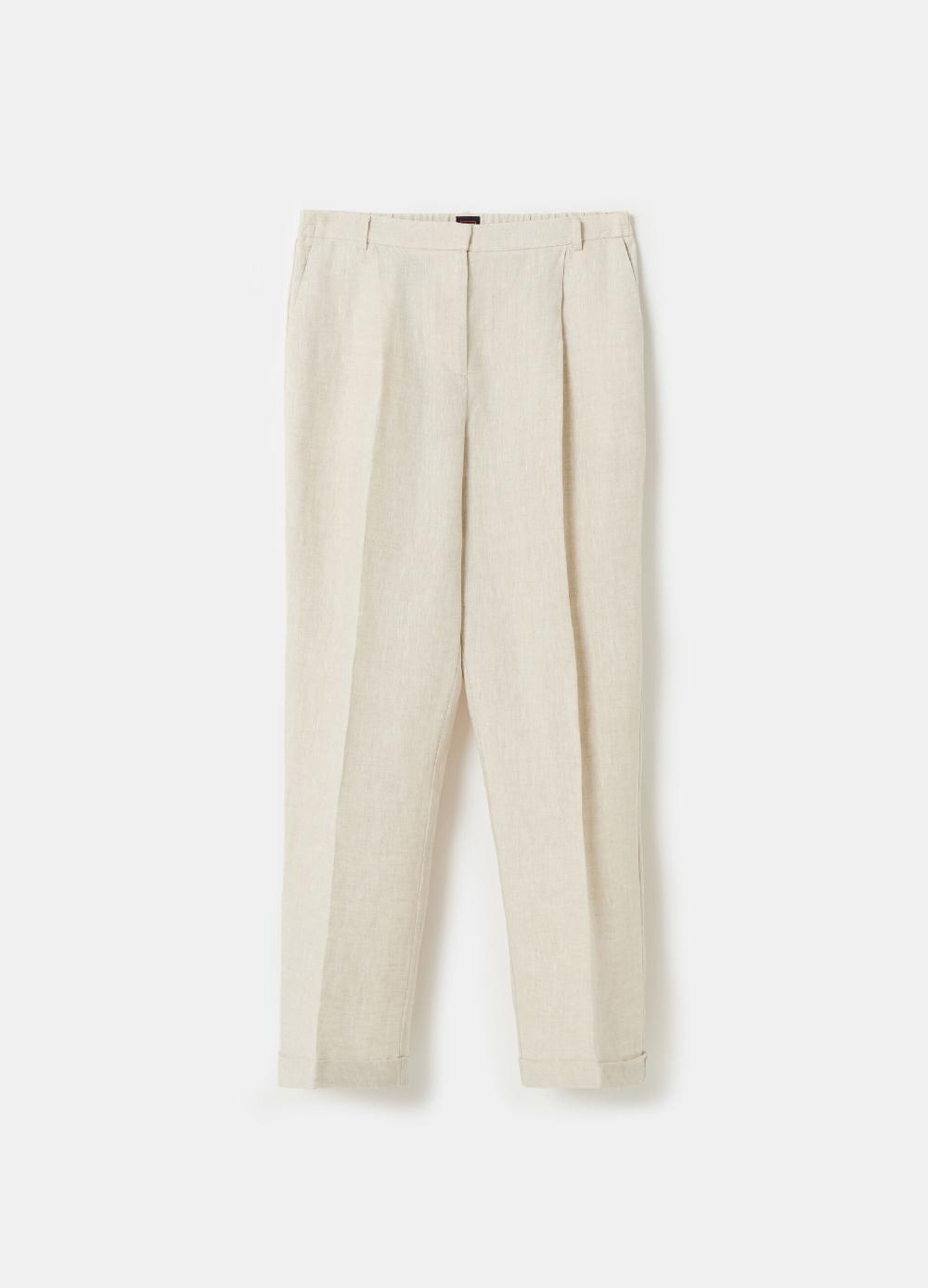 Stefanel Pantalone a sigaretta cropped in lino 2025