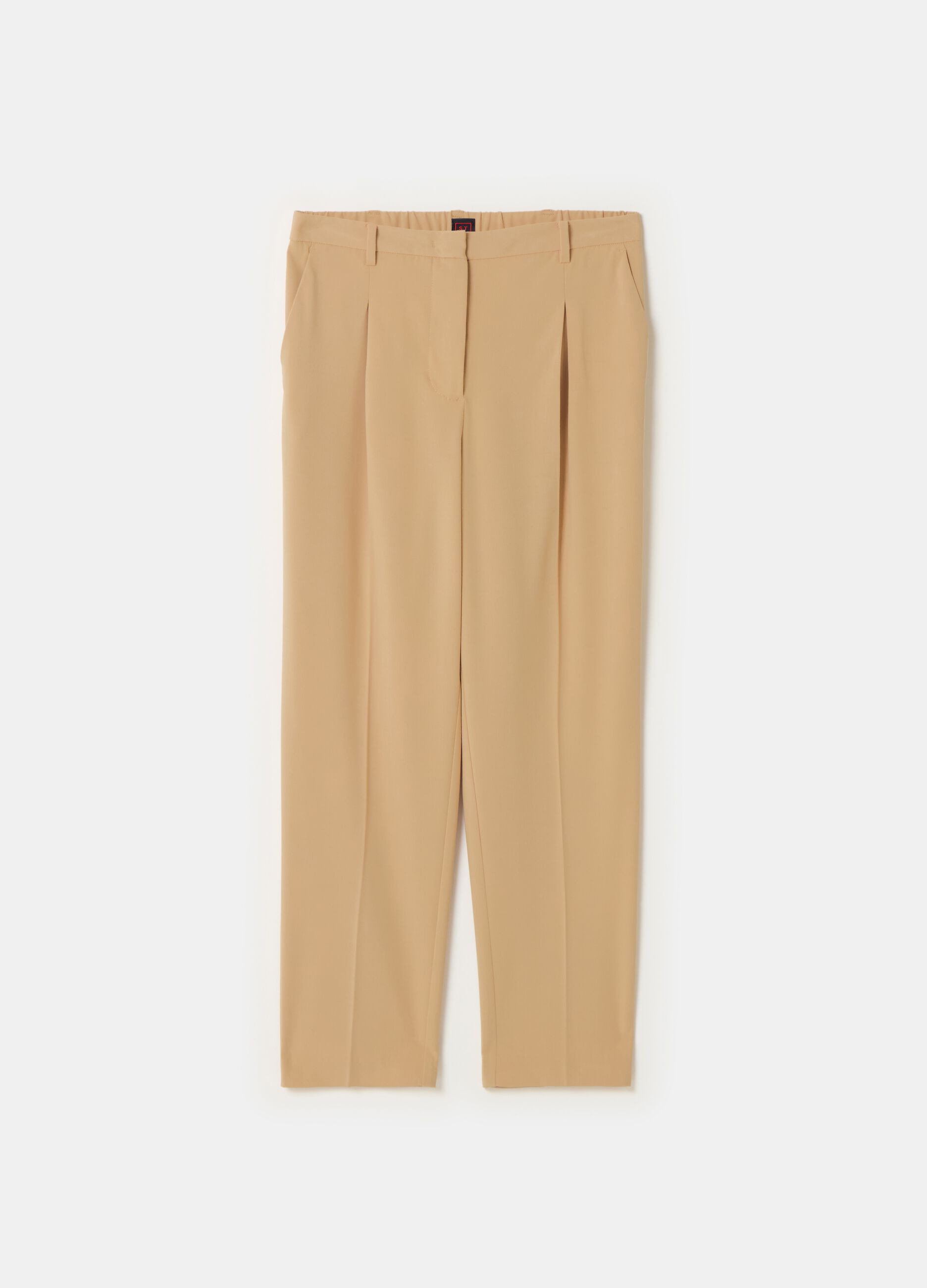 Stefanel Pantalone a sigaretta in gabardina con pinces Italia