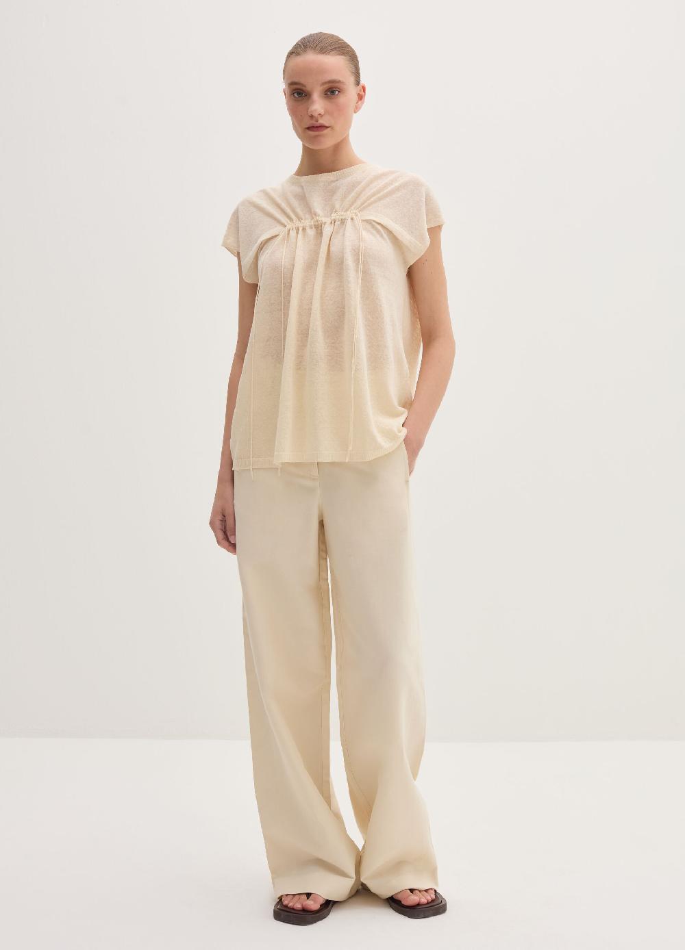 Stefanel Maglia in misto lino con coulisse Spedizione Gratuita
