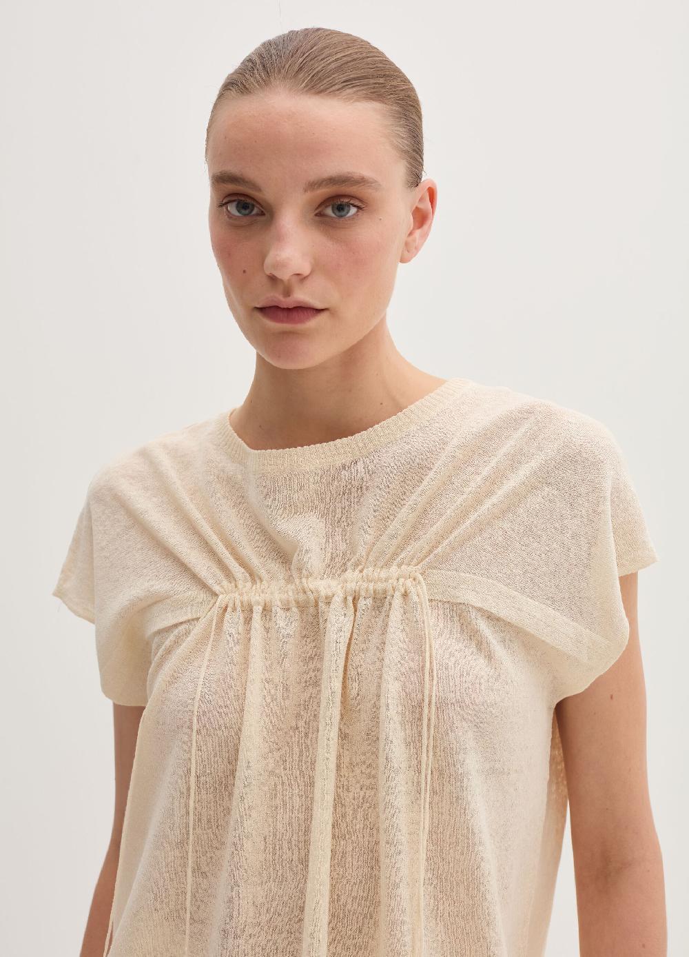 Stefanel Maglia in misto lino con coulisse Spedizione Gratuita