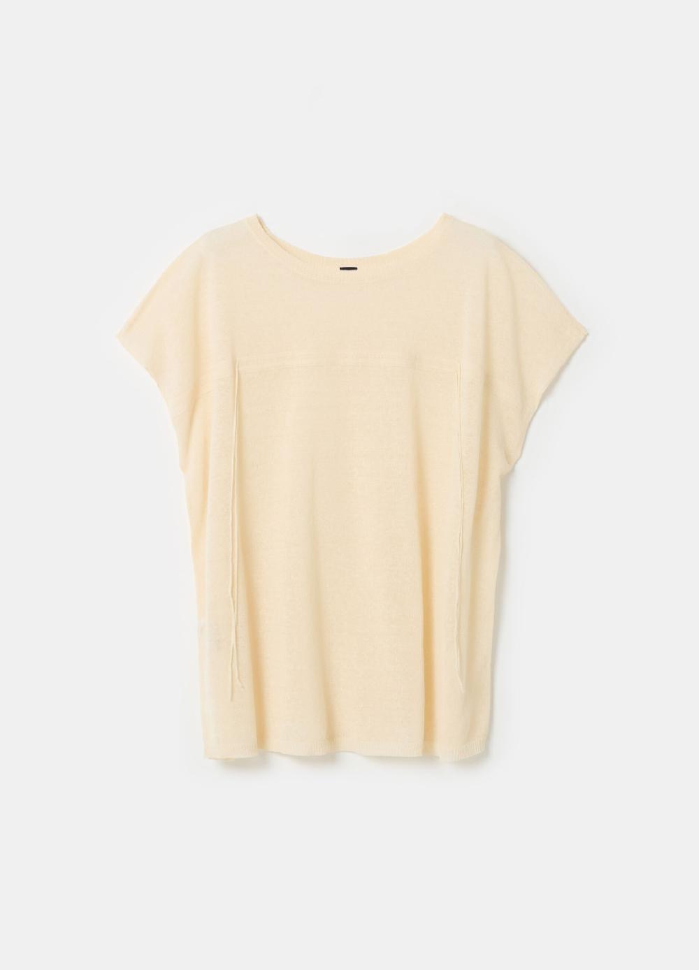 Stefanel Maglia in misto lino con coulisse Spedizione Gratuita