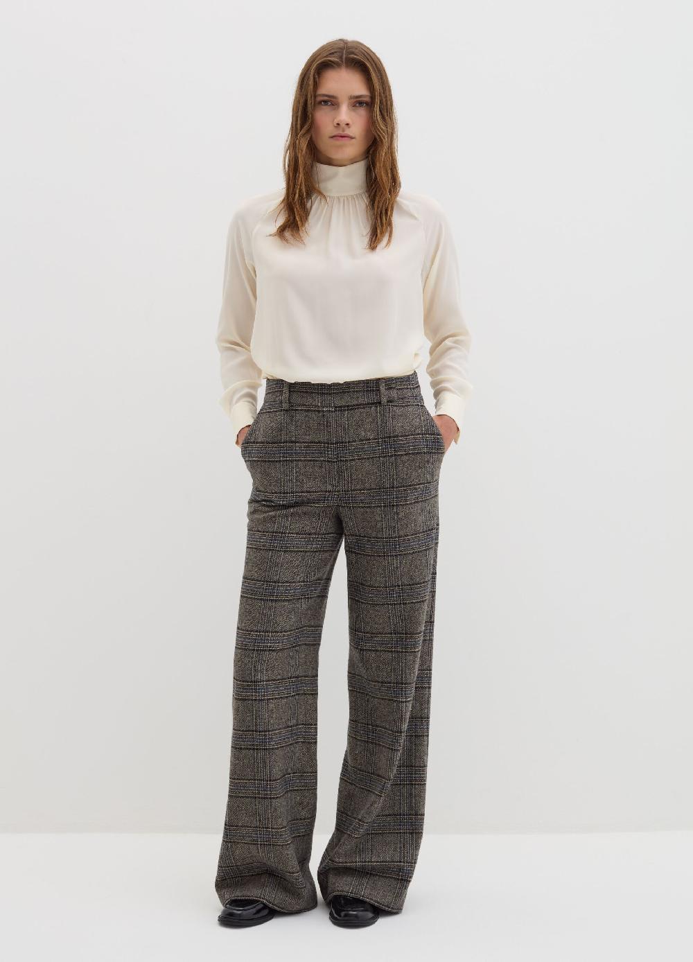Stefanel Pantalone palazzo fantasia tartan Pezzi Unici