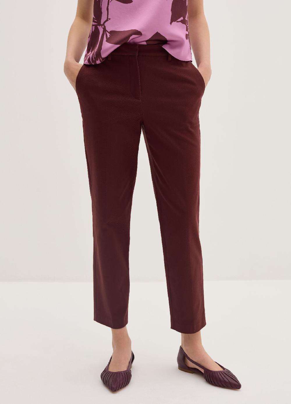 Stefanel Pantalone a sigaretta cropped in twill Prezzo Ridotto
