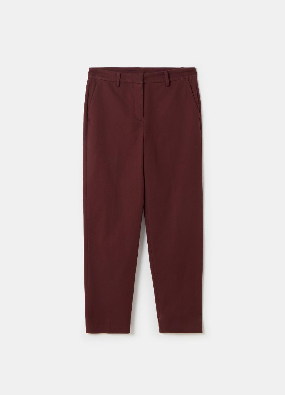 Stefanel Pantalone a sigaretta cropped in twill Prezzo Ridotto