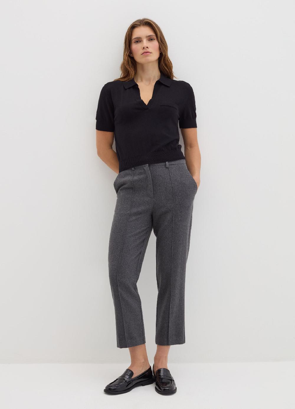 Stefanel Pantalone crop straight fit in pannetto Sottocosto