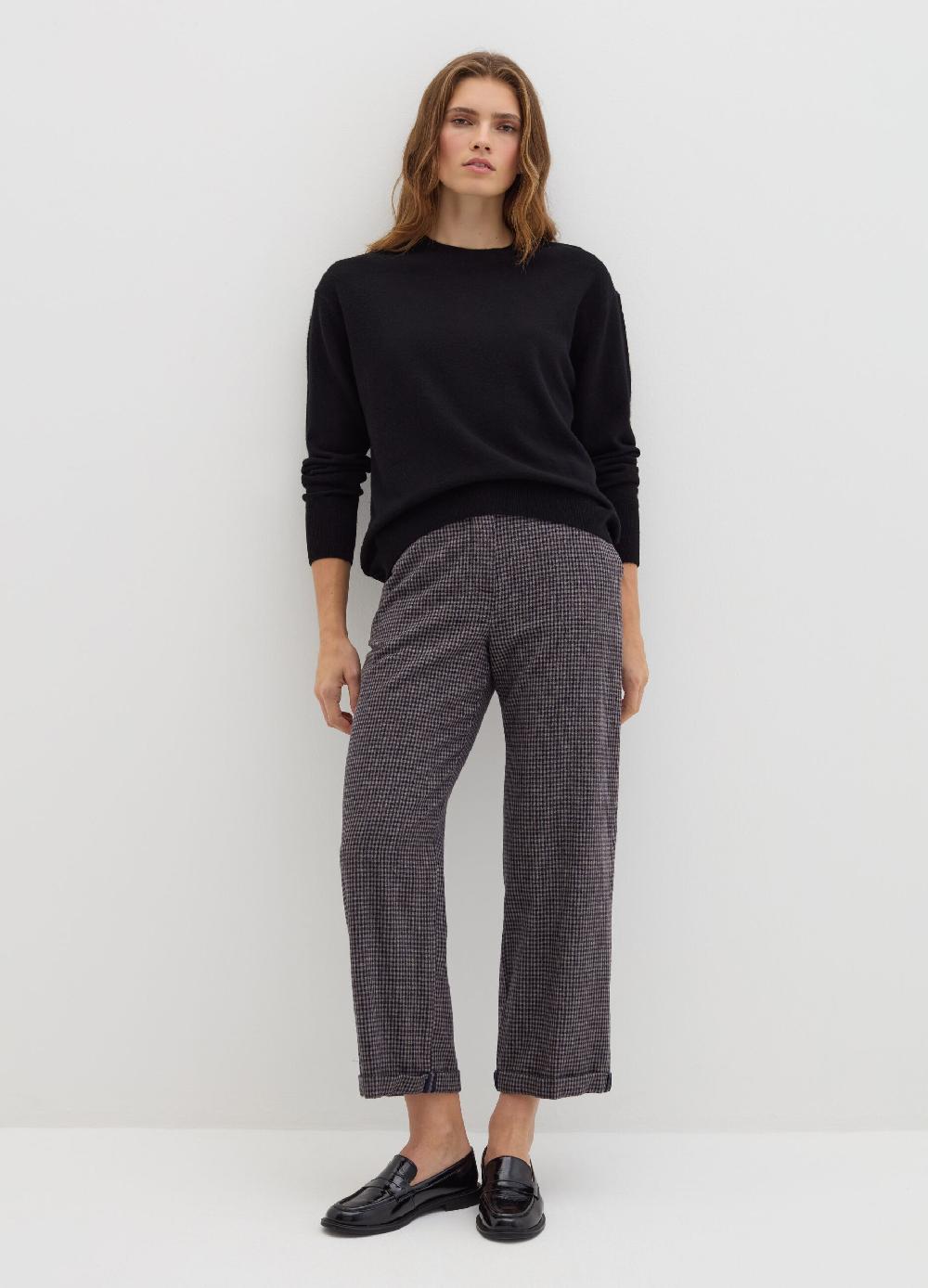 Stefanel Pantalone cropped a sigaretta fantasia check Convenienza
