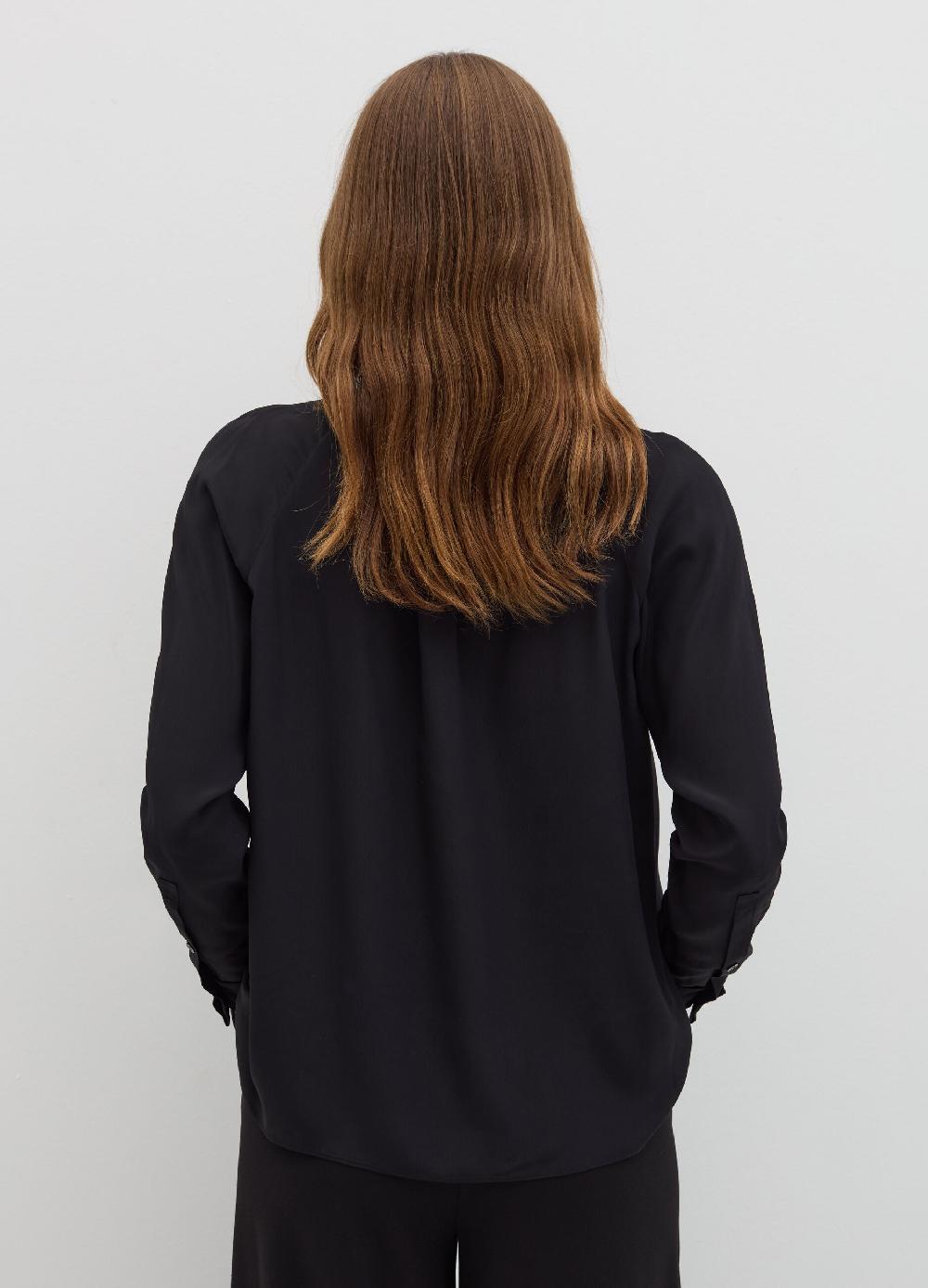 Stefanel Blusa a collo alto in viscosa e seta Presa