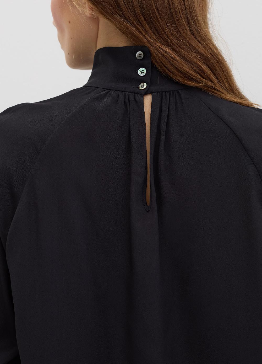 Stefanel Blusa a collo alto in viscosa e seta Presa