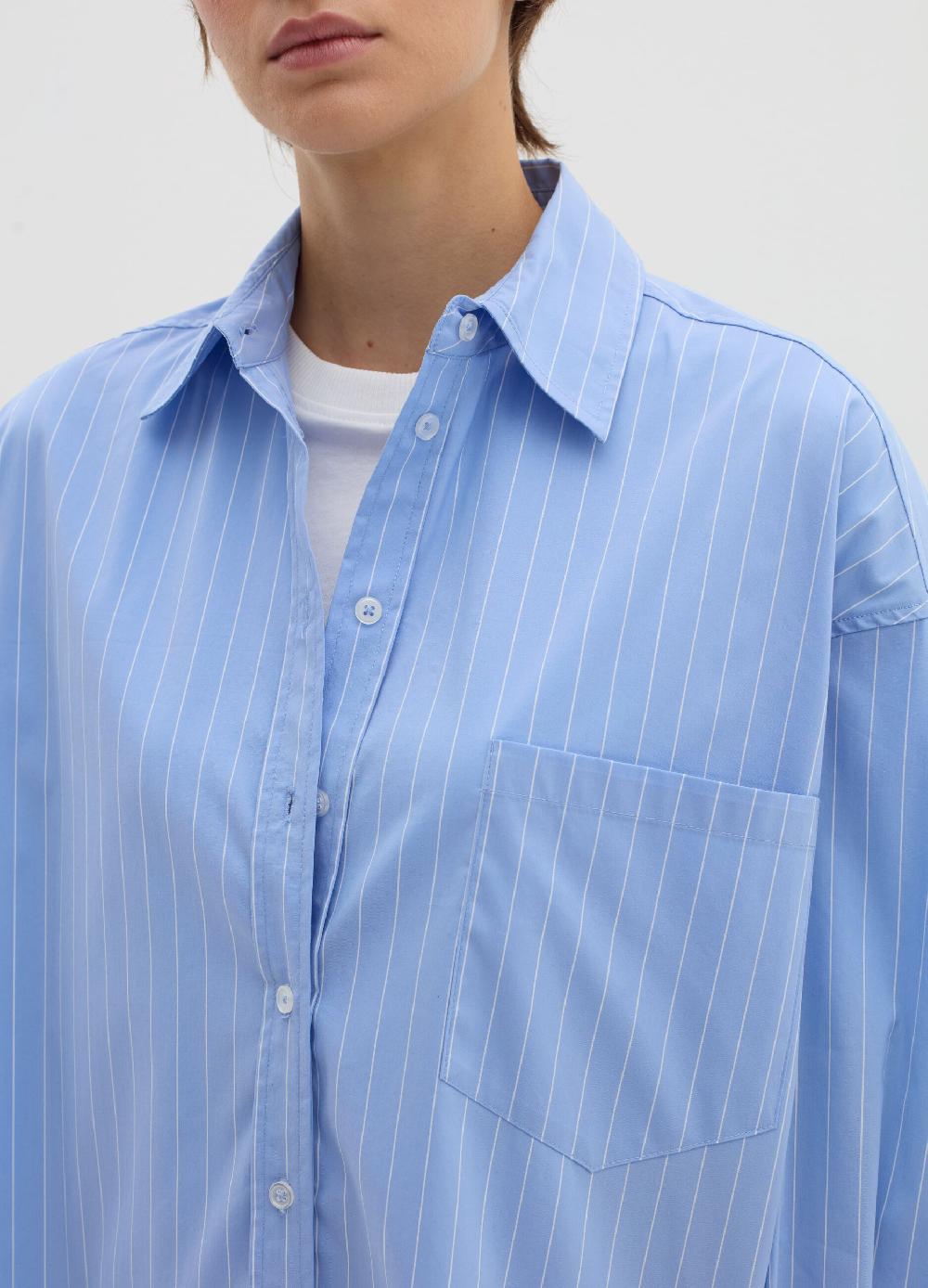 Stefanel Camicia gessata oversize in popeline Economico