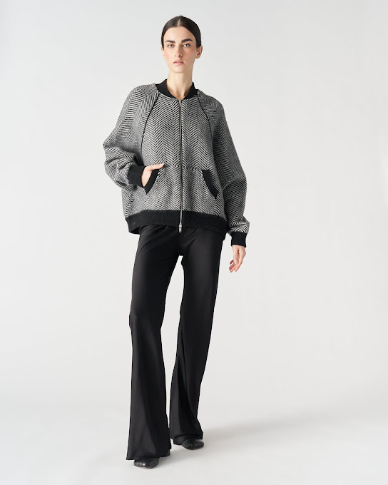 Suoli Giubbotto Zip Jacquard Spinato Negozi Online