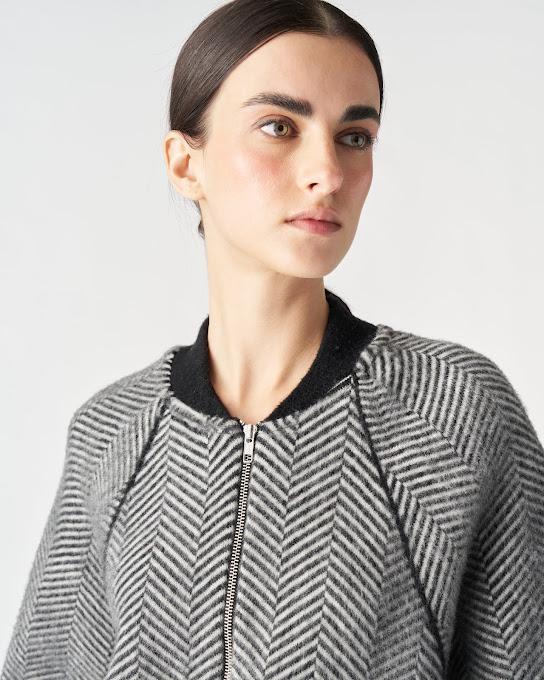 Suoli Giubbotto Zip Jacquard Spinato Negozi Online