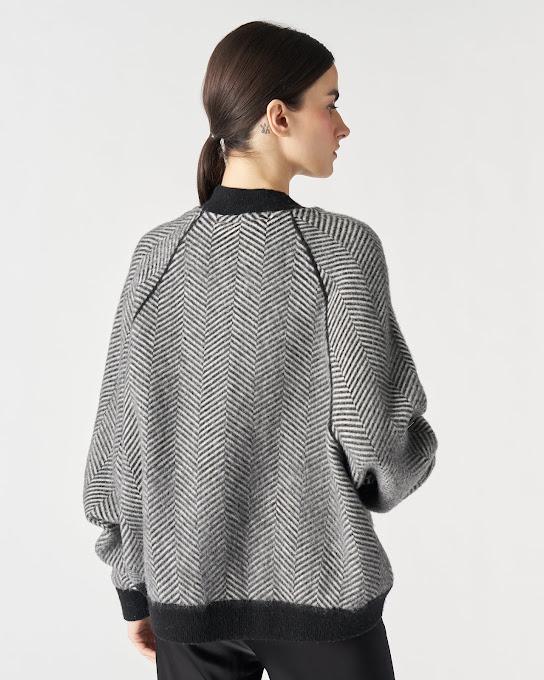 Suoli Giubbotto Zip Jacquard Spinato Negozi Online