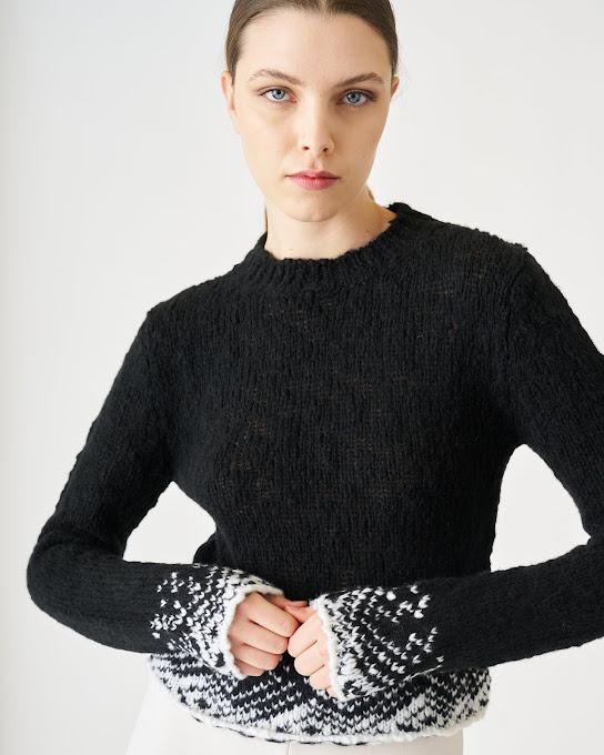 Suoli Maglia Girocollo Jacquard Prezzo Ridotto