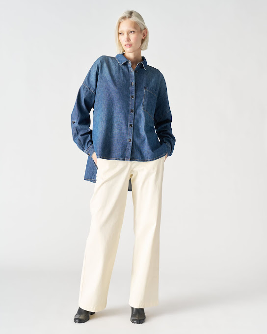 Suoli Camicia Denim Over Vendita