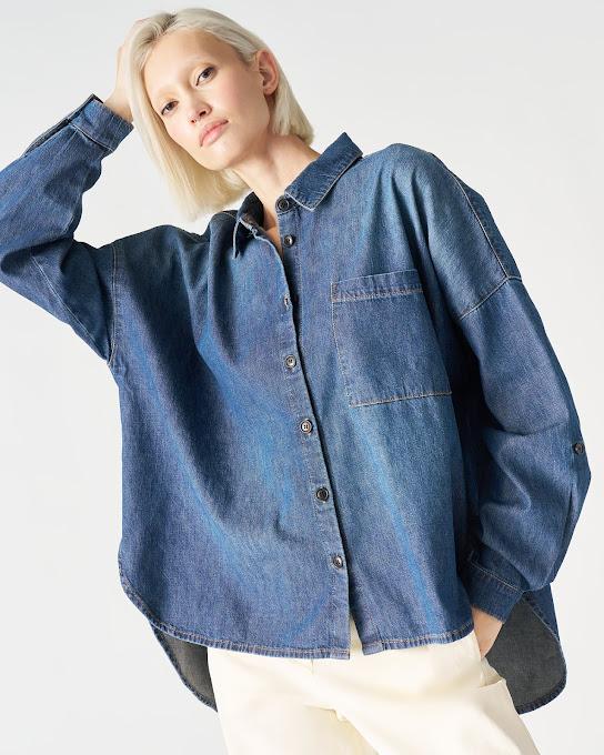 Suoli Camicia Denim Over Vendita