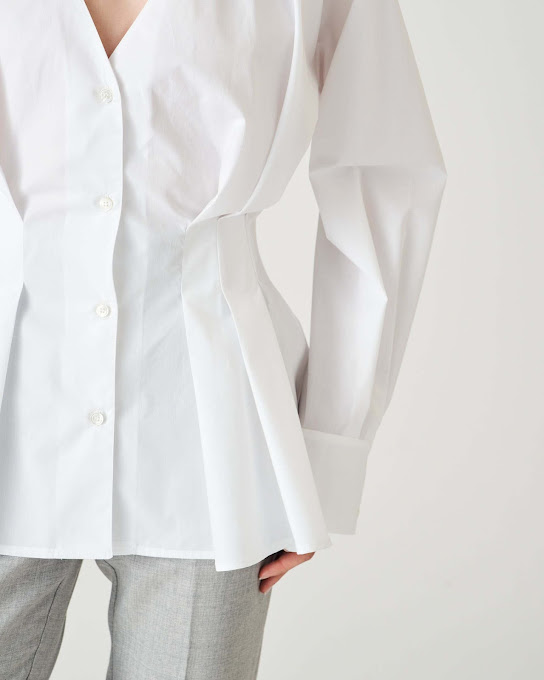 Suoli Camicia Pieghe Cotone Fino Al -60%