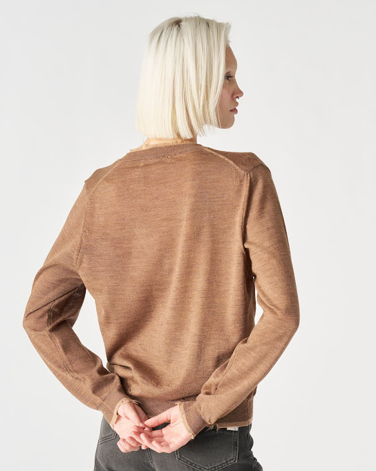 Suoli Maglia Scollo V 2 Colli Bicolore Economico