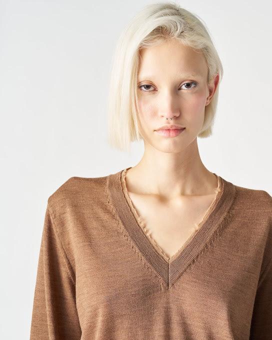 Suoli Maglia Scollo V 2 Colli Bicolore Economico