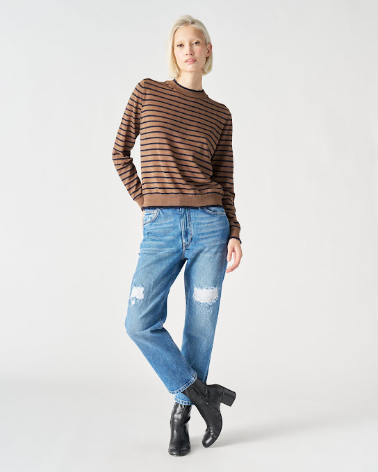 Suoli Maglia Girocollo 2 Colli Rigata Online
