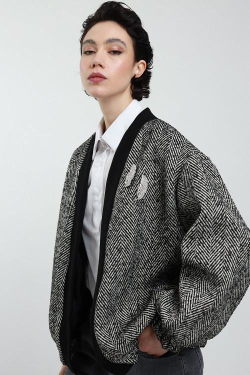 Susy Mix Bomber Spinato con Spille Spedizione Gratuita