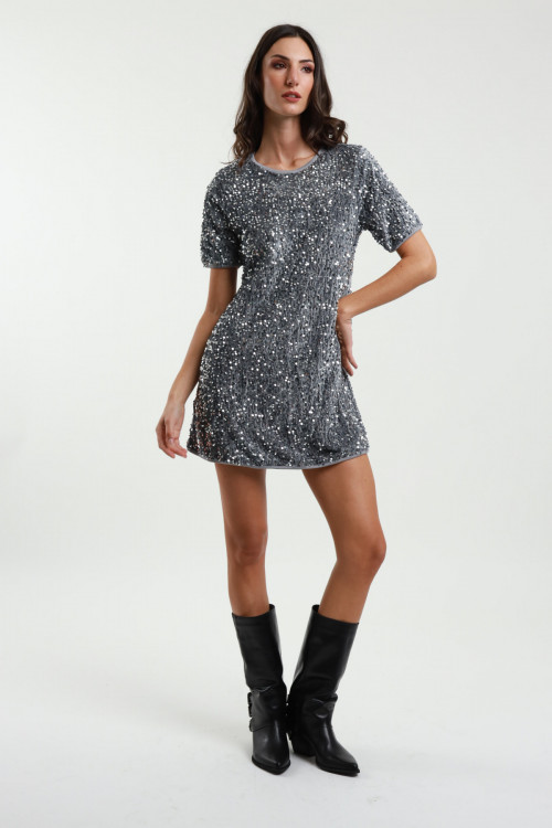 Susy Mix Abito Paillettes In Linea