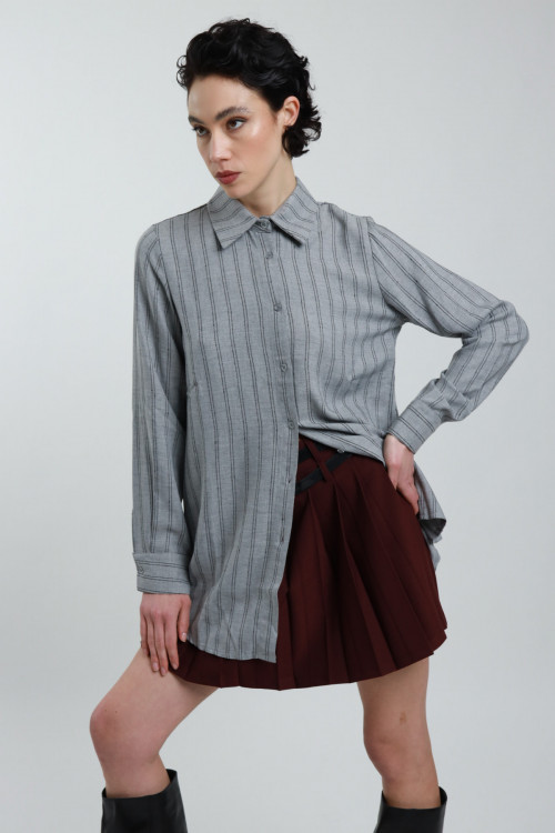 Susy Mix Camicia Gessata Over Pezzi Unici