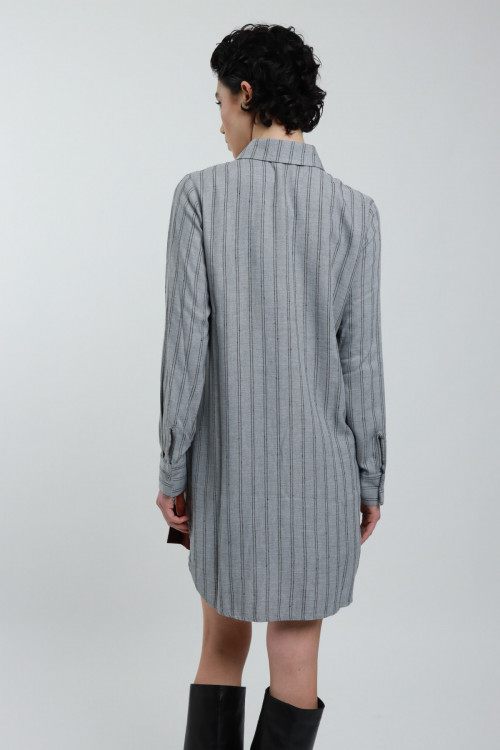 Susy Mix Camicia Gessata Over Pezzi Unici