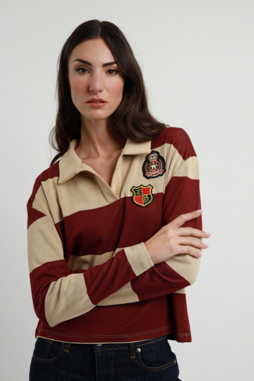 Susy Mix Polo Rigata Maniche Lunghe Hotsell