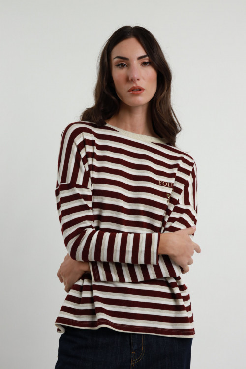 Susy Mix Maglia Righe "You Are a Star" Vendite Flash