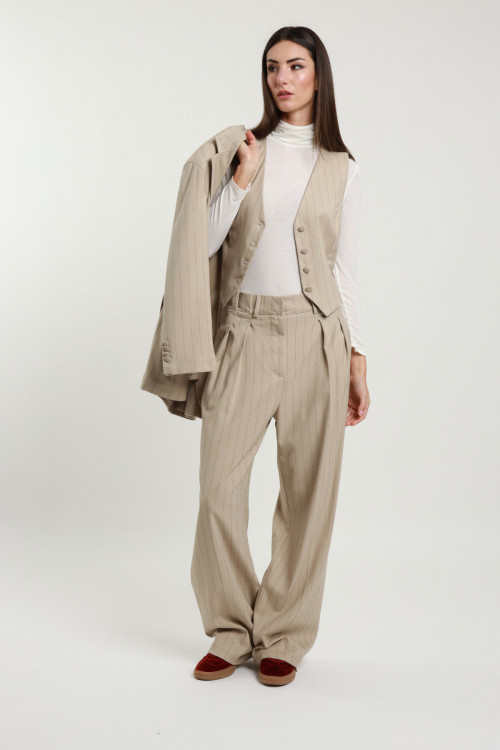 Susy Mix Pantalone Gessato Nuova