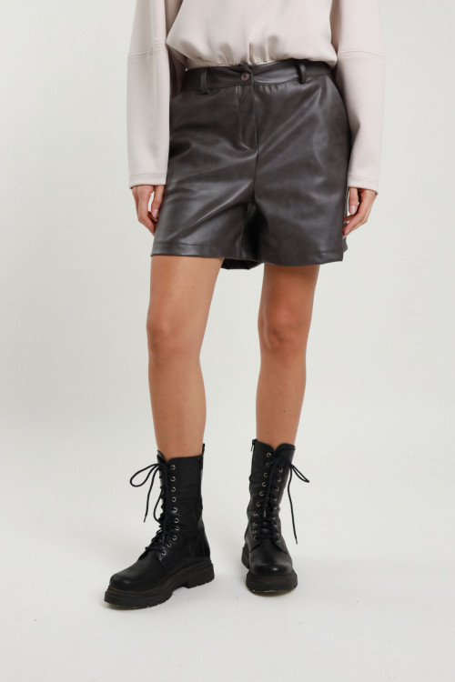 Susy Mix Short in Ecopelle In Linea