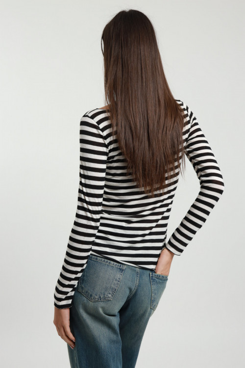 Susy Mix Maglia Righe Scollo Barchetta Qualità