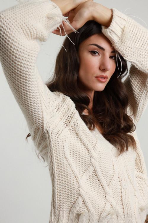 Susy Mix Cardigan Trecce e Piume Convenienza