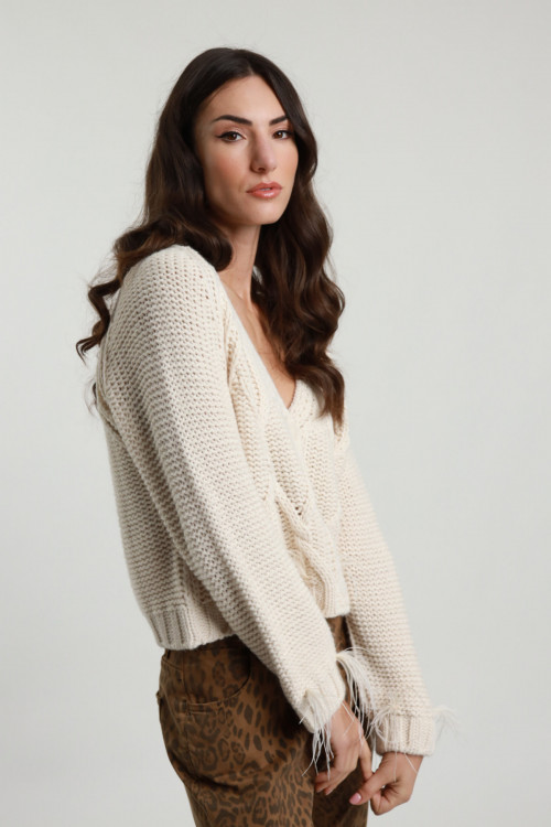 Susy Mix Cardigan Trecce e Piume Convenienza