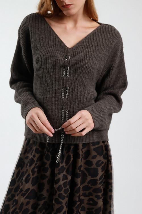 Susy Mix Maglione Scollo V Catena Negozio