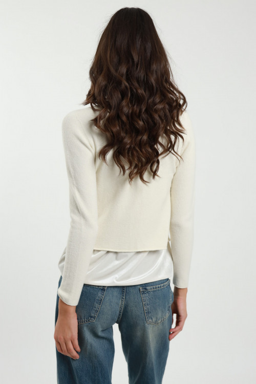 Susy Mix Cardigan Crop con Laccetto Sottocosto