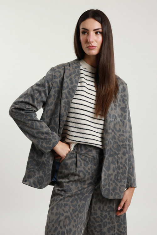 Susy Mix Blazer Over Maculato Spedizione Gratuita