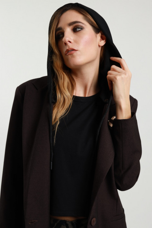 Susy Mix Blazer con Spilla e Cappuccio Online