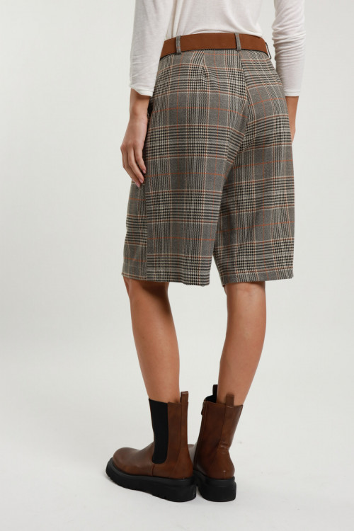 Susy Mix Bermuda Check con Cintura In Vendita