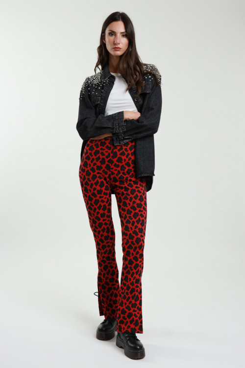 Susy Mix Pantaloni Trombetta Maculati Vendita Calda