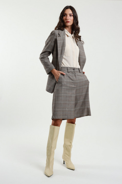 Susy Mix Bermuda Check con Paillettes Nuova
