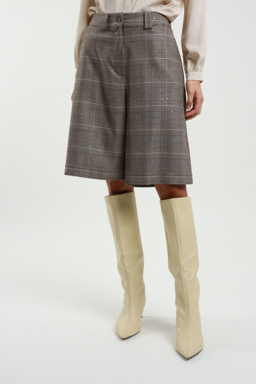 Susy Mix Bermuda Check con Paillettes Nuova