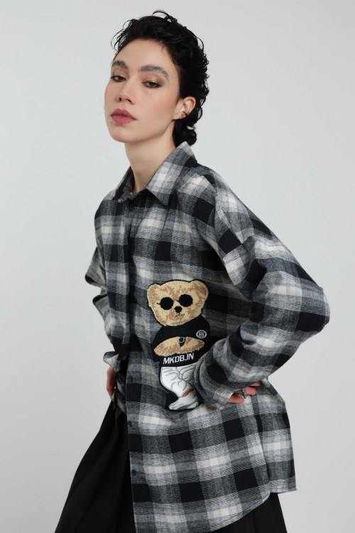 Susy Mix Camicia Quadri con Orso Ritorno libero