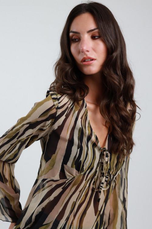 Susy Mix Maglia Scollo V Fantasia Presa