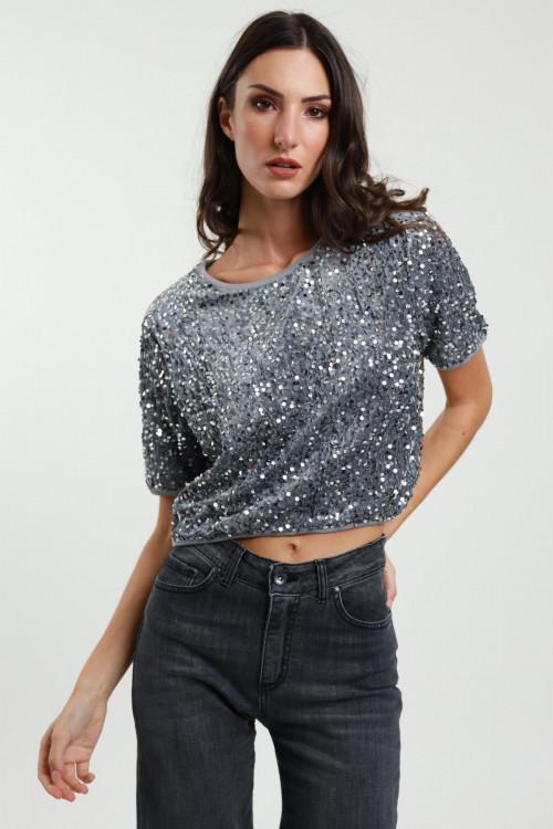 Susy Mix Maglietta Paillettes Consegna Veloce