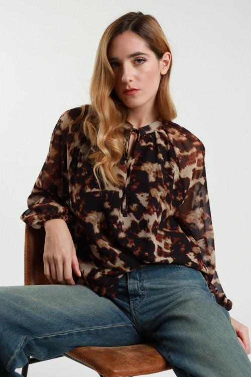 Susy Mix Blusa Girocollo Con Nastrino Shopping Online
