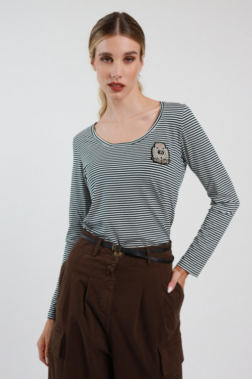 Susy Mix Maglia Rigata Slim Fit Vendita Economica