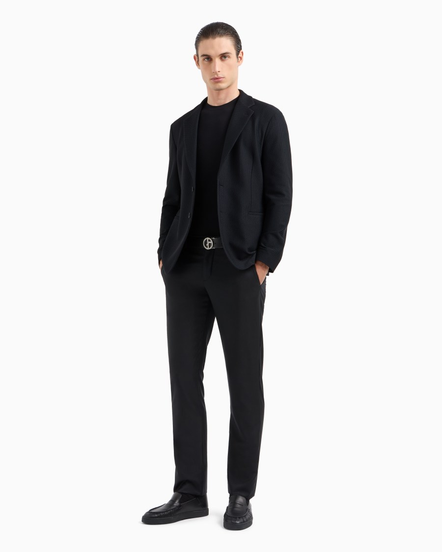 The world of armani T-SHIRT GIROCOLLO ICON IN JERSEY DI VISCOSA STRETCH Hotsell